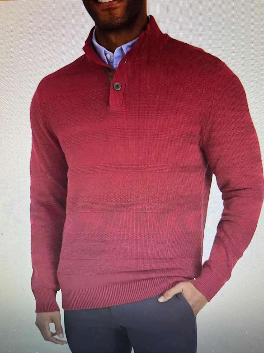 NWT Chaps quarter-button cotton sweater XXL